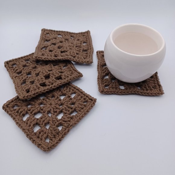 Handcrafted Cotton Coasters - Set of 4 - Picture 4 of 6